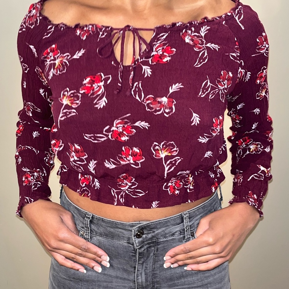 Floral Front Tie Blouse